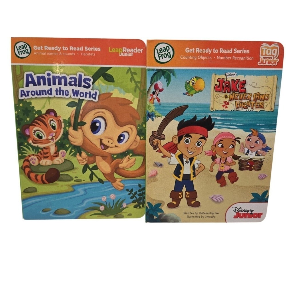 LeapFrog‎ Tag Junior Books Lot of 2 Get Ready to Read Disney Animals Hard Cover